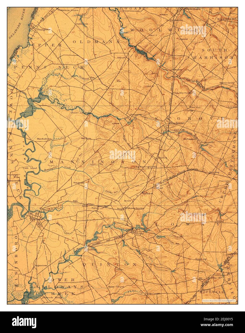 Salem New Jersey Map 1898 1 62500 United States Of America By