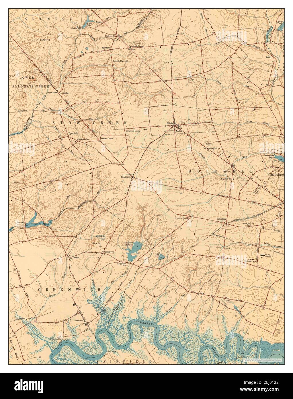 Shiloh, New Jersey, map 1949, 124000, United States of America by