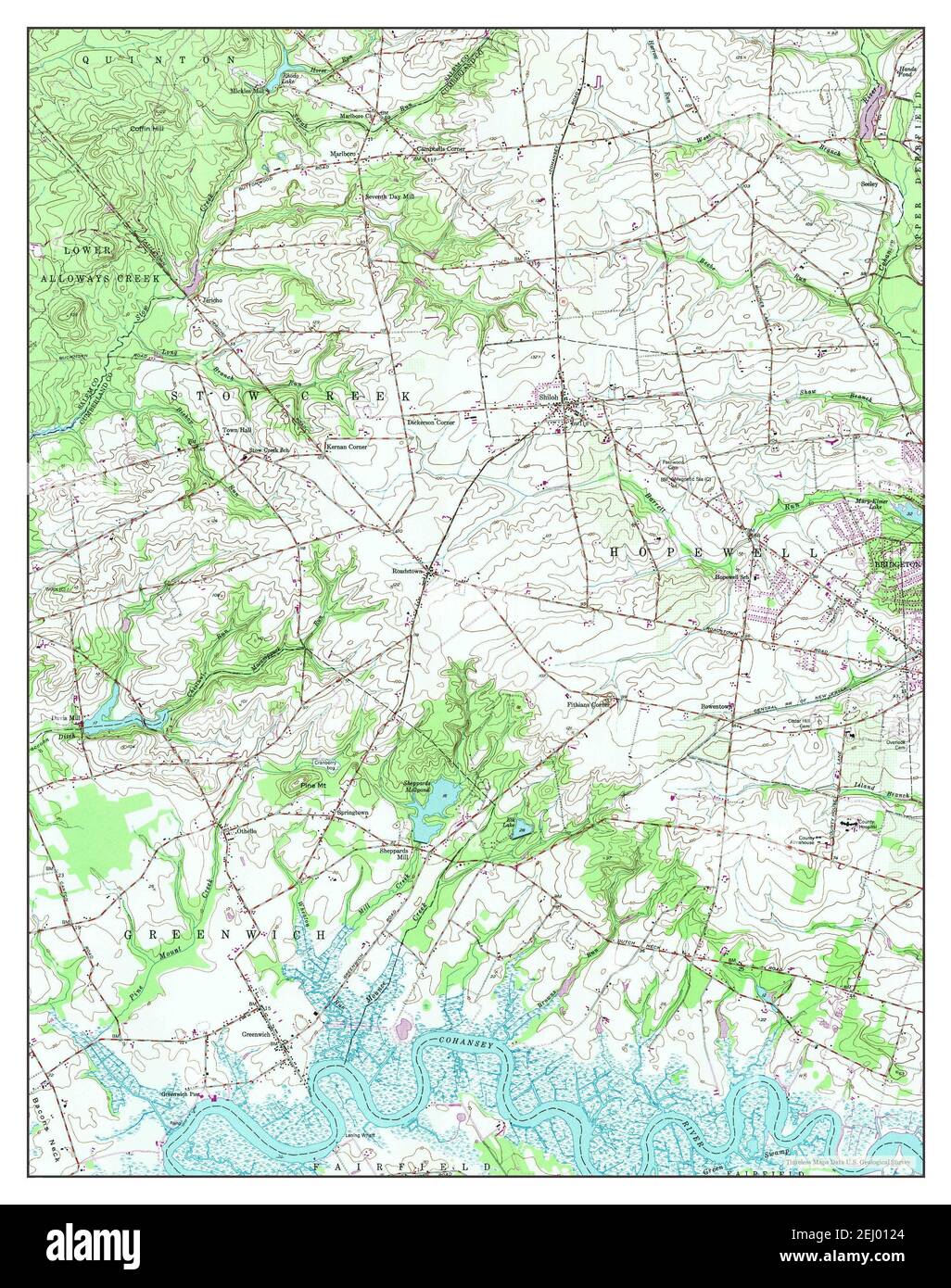 Shiloh, New Jersey, map 1947, 124000, United States of America by