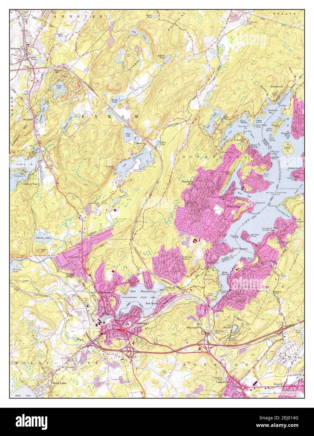 Stanhope, New Jersey, map 1954, 124000, United States of America by
