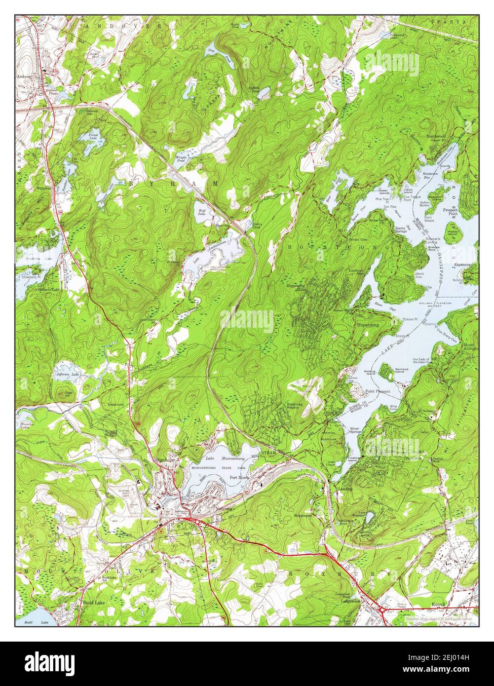 Stanhope, New Jersey, map 1954, 124000, United States of America by