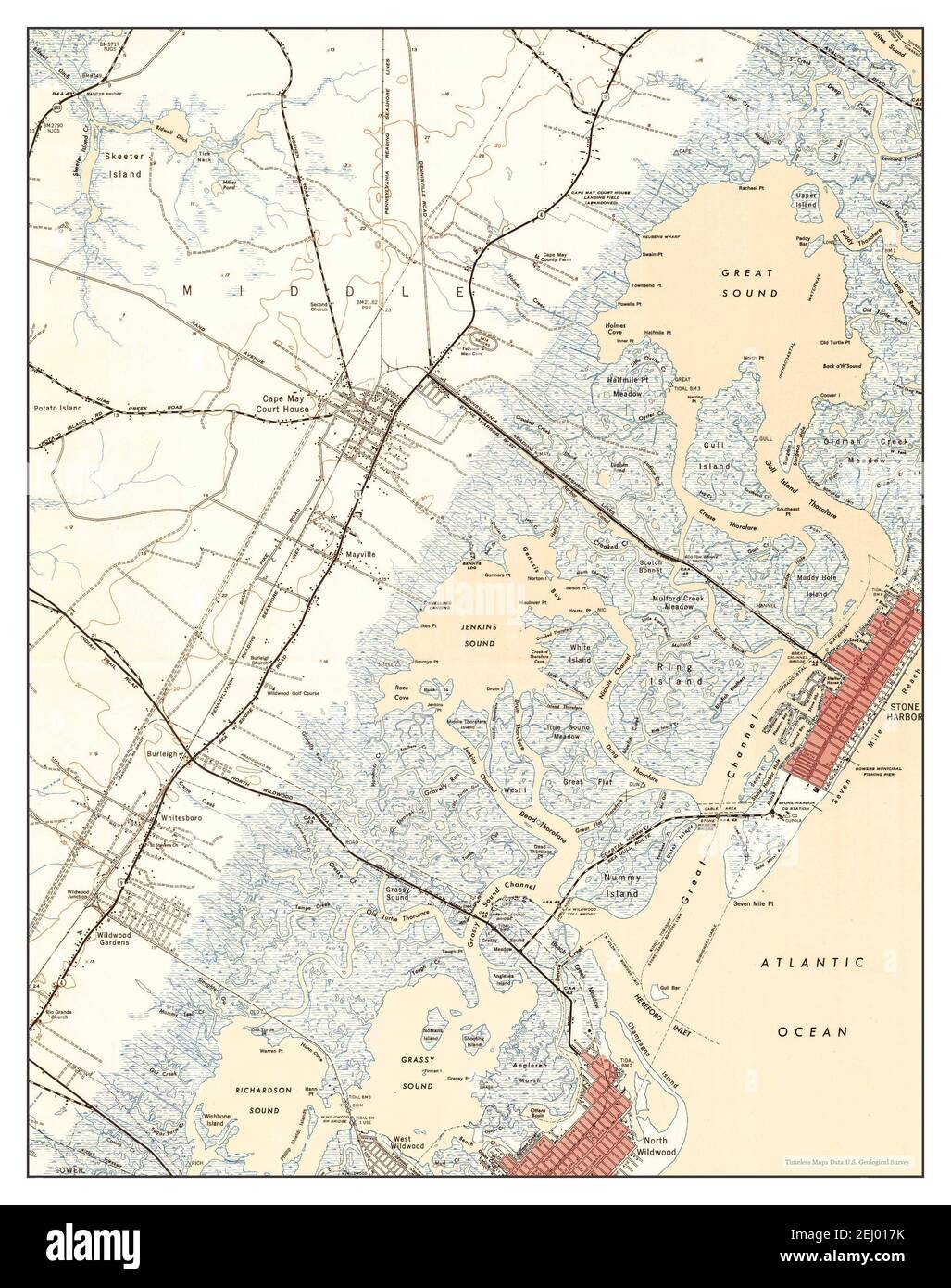 Stone Harbor, New Jersey, map 1944, 124000, United States of America