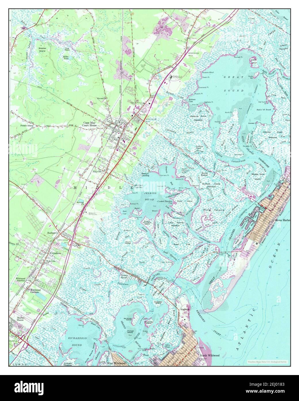 Stone Harbor, New Jersey, map 1955, 124000, United States of America