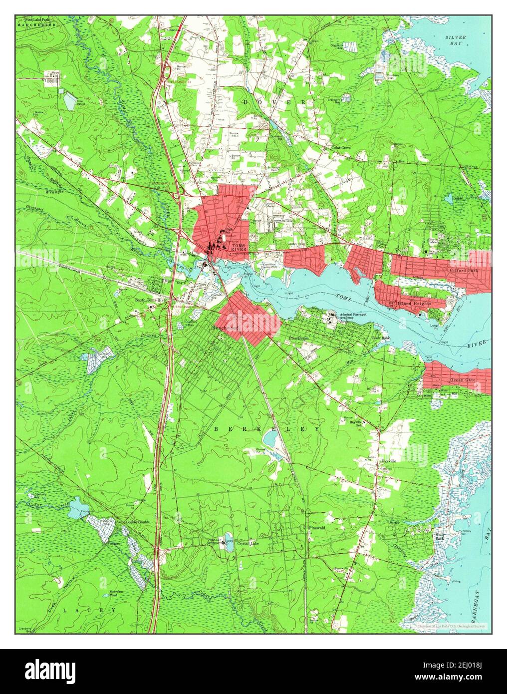 Toms River, New Jersey, map 1953, 124000, United States of America by