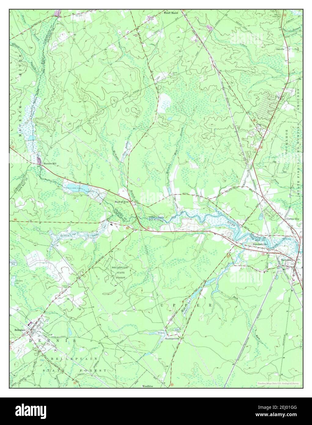 Tuckahoe, New Jersey, map 1956, 124000, United States of America by