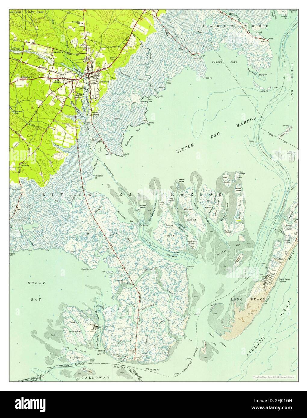 Tuckerton, New Jersey, map 1952, 124000, United States of America by