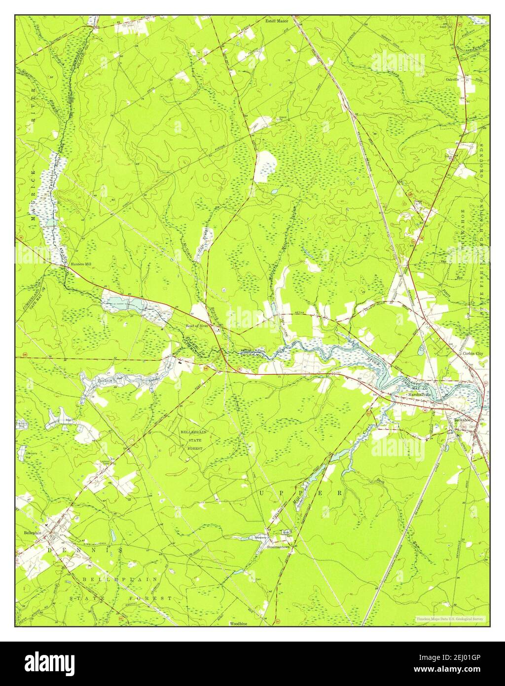 Tuckahoe, New Jersey, map 1956, 124000, United States of America by
