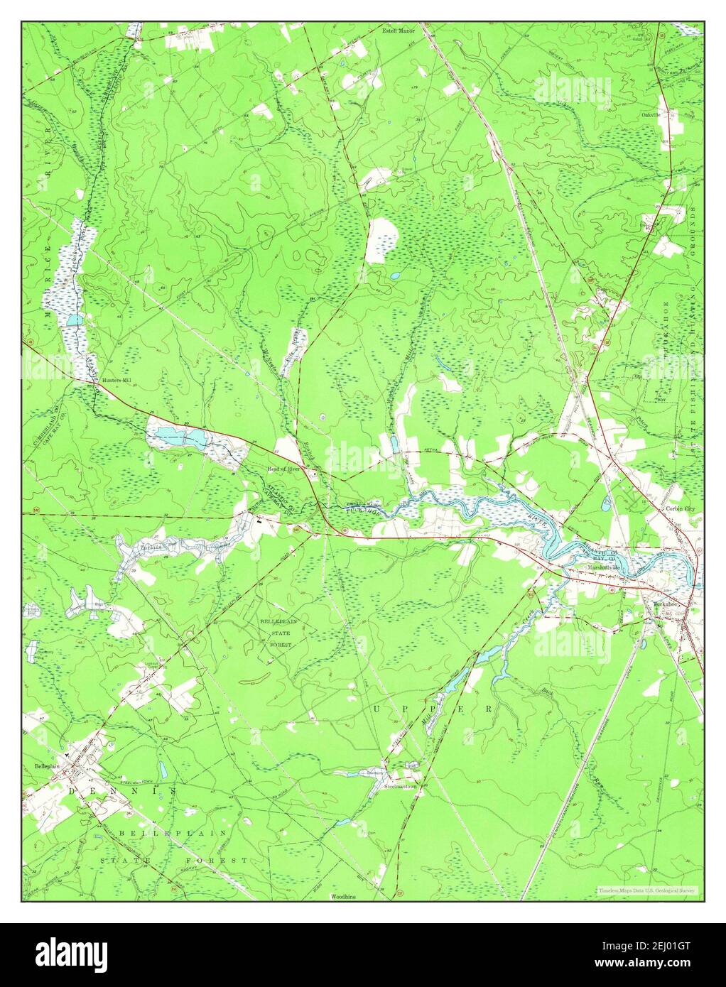 Tuckahoe, New Jersey, map 1956, 124000, United States of America by Timeless Maps, data U.S