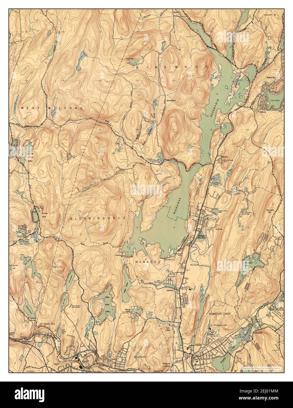 Wanaque, New Jersey, map 1948, 124000, United States of America by