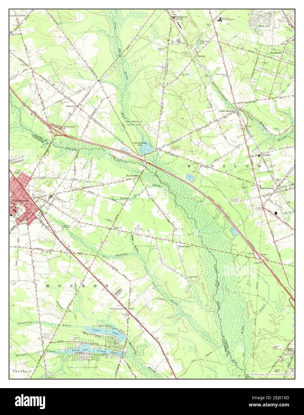 Williamstown, New Jersey, map 1966, 124000, United States of America