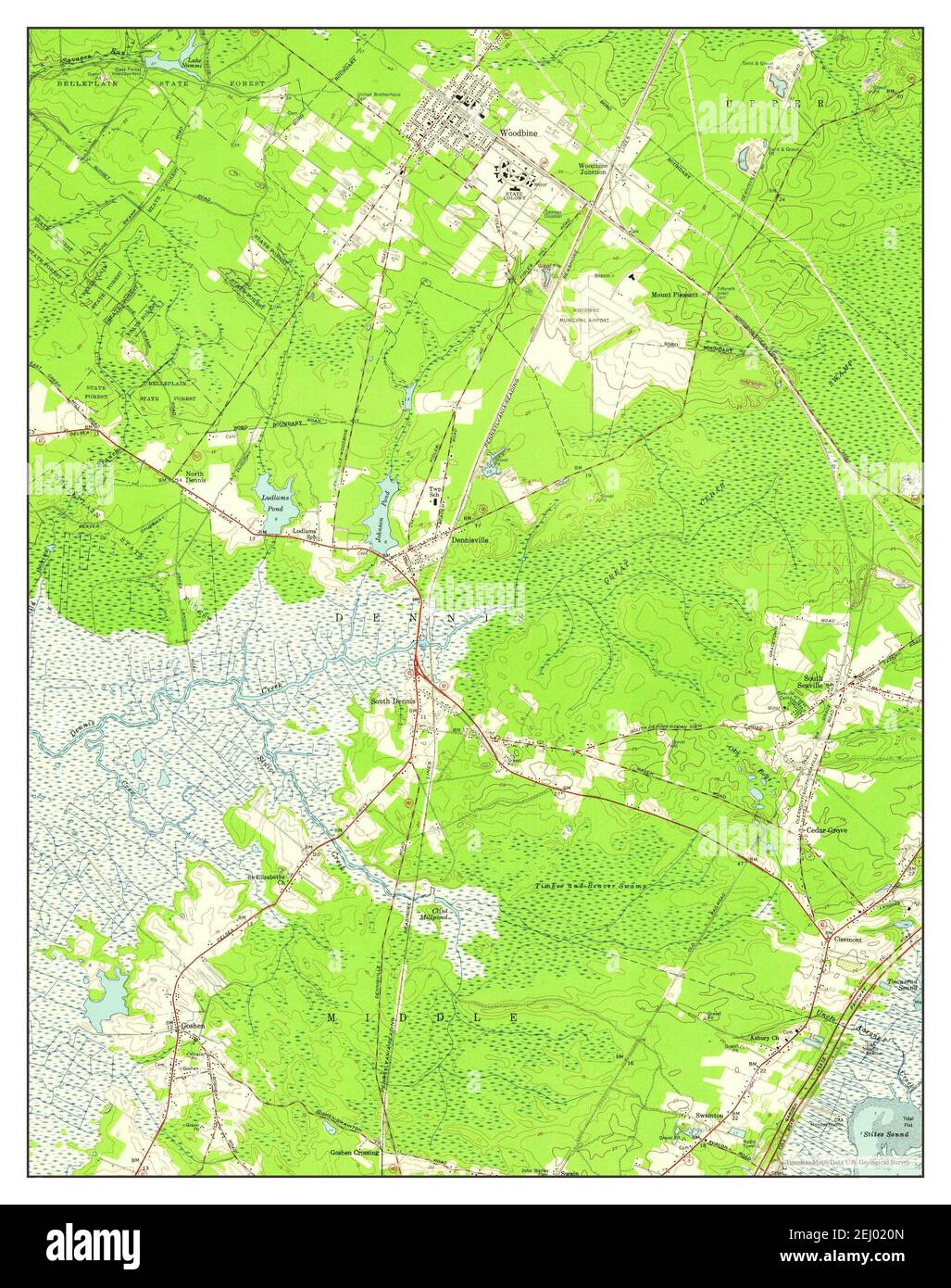 Woodbine, New Jersey, map 1958, 124000, United States of America by