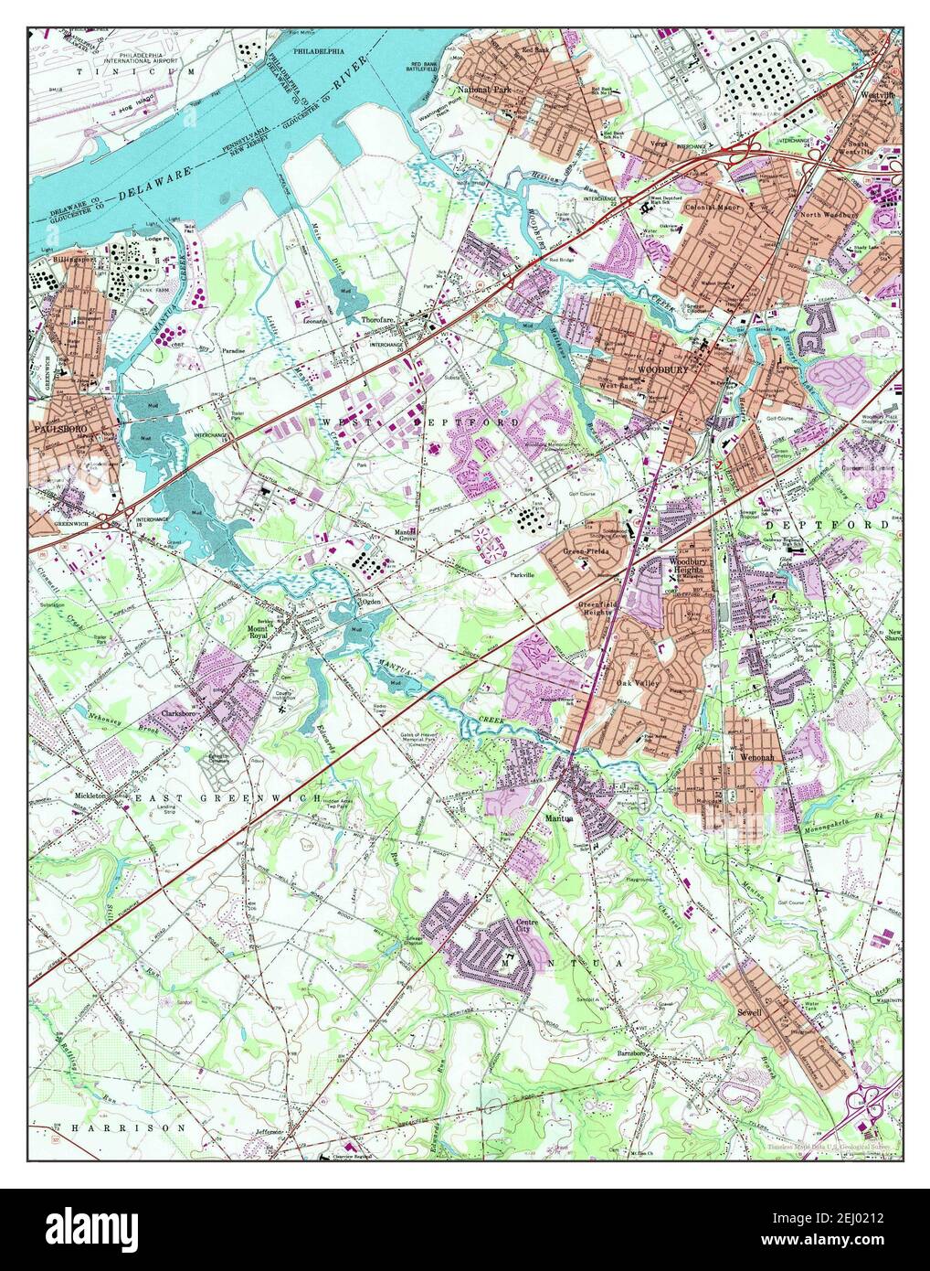 Woodbury, New Jersey, map 1967, 124000, United States of America by