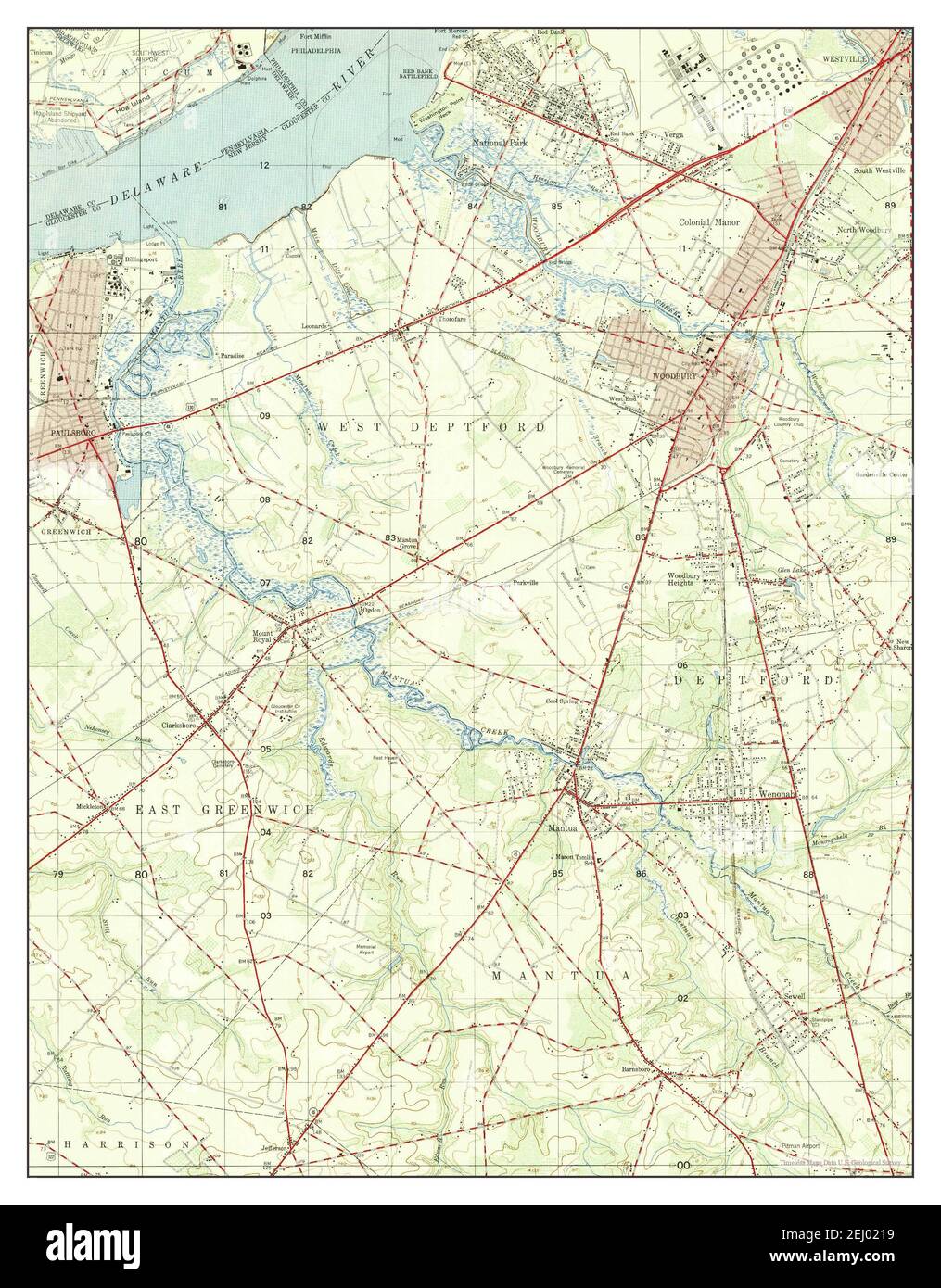 Woodbury, New Jersey, map 1949, 125000, United States of America by