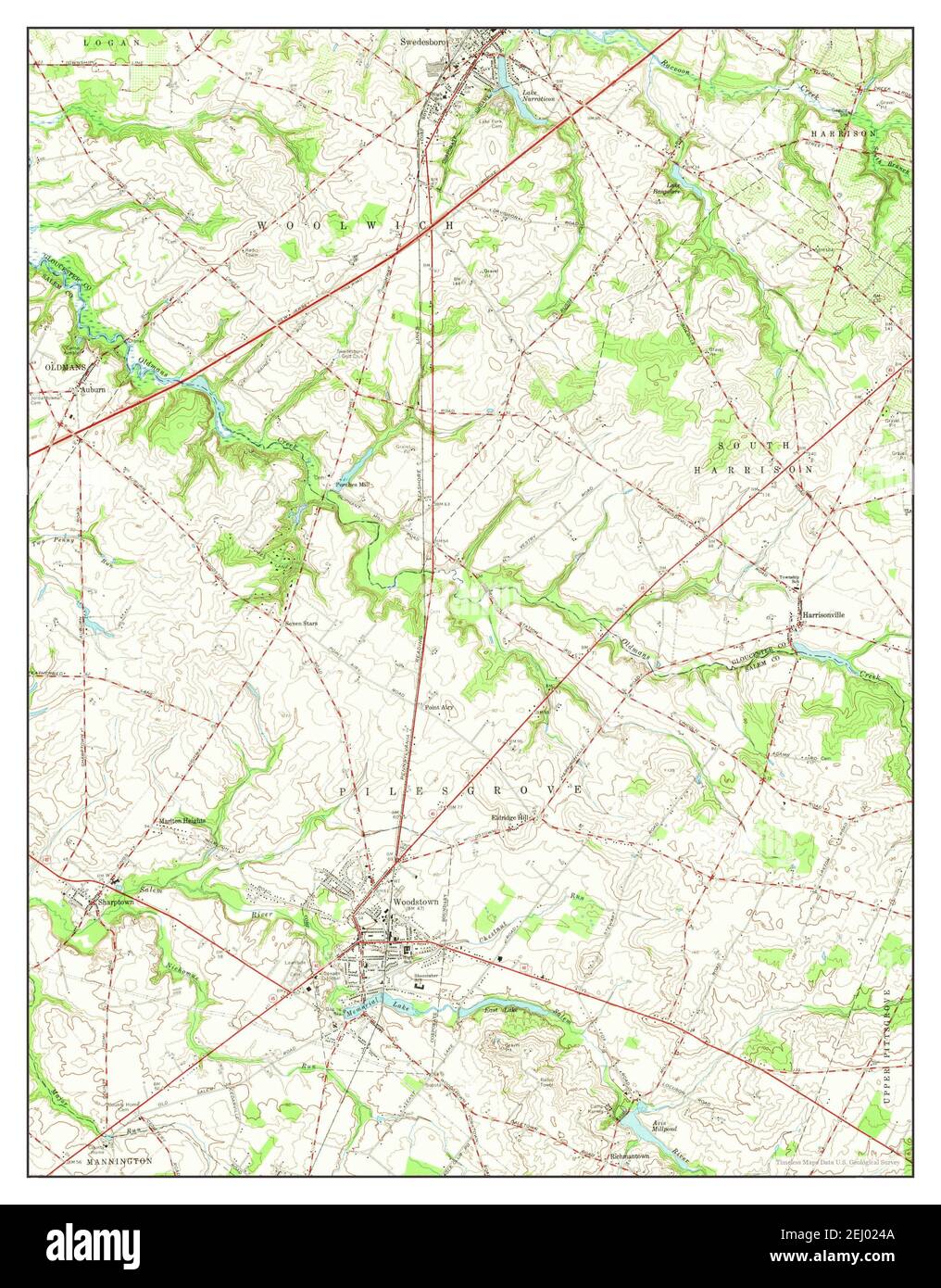 Woodstown, New Jersey, map 1967, 124000, United States of America by