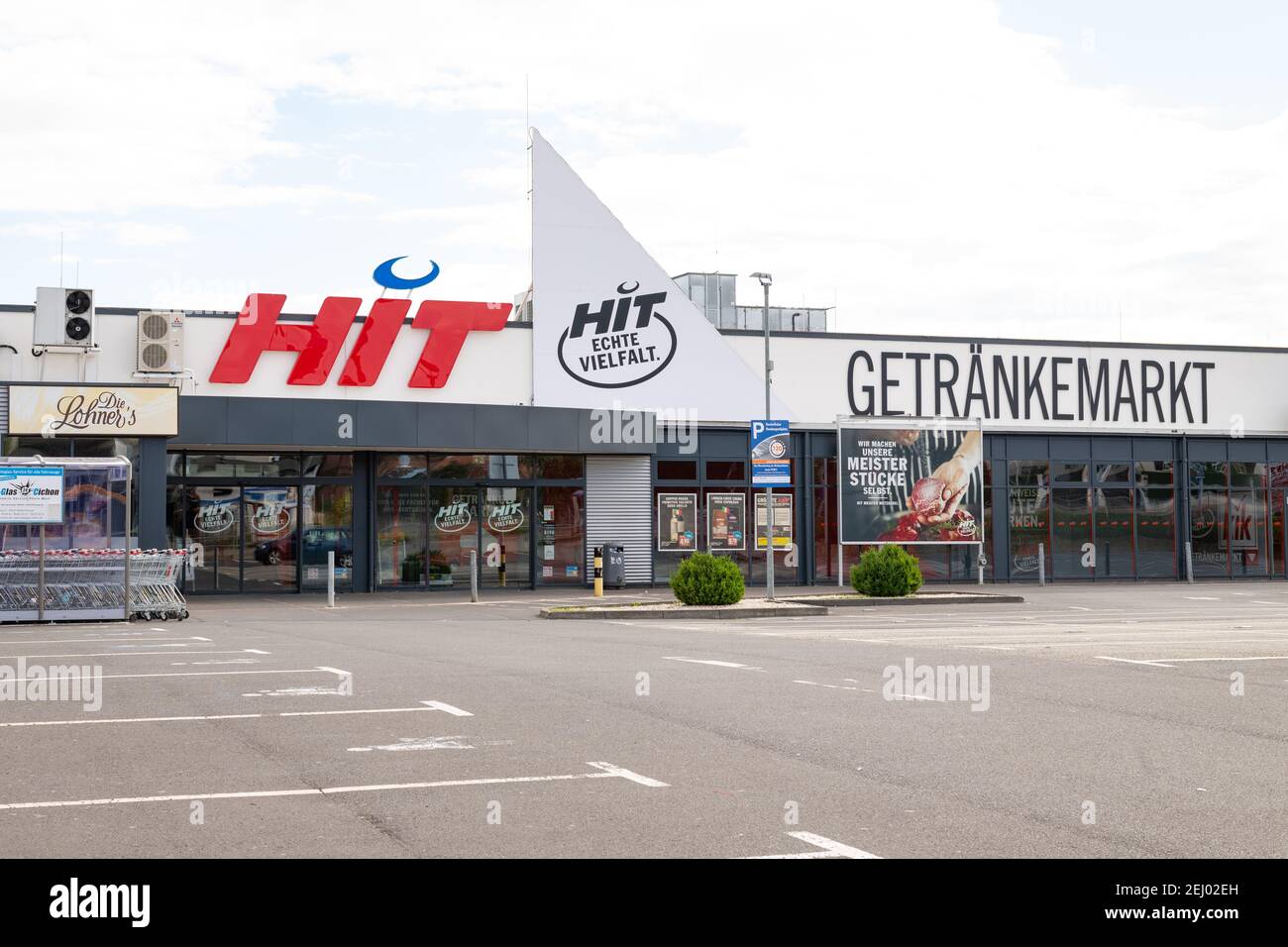 HIT supermarket and Getrankemarkt (beverage market) - Idstein, Germany Stock Photo