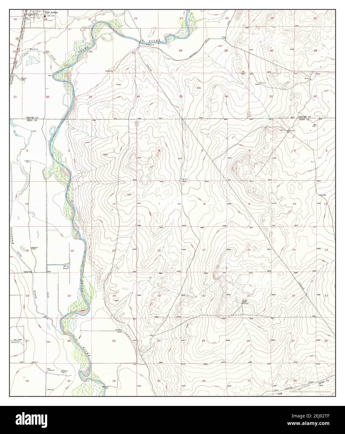 Artesia NE, New Mexico, map 1955, 1:24000, United States of America by Timeless Maps, data U.S. Geological Survey Stock Photo