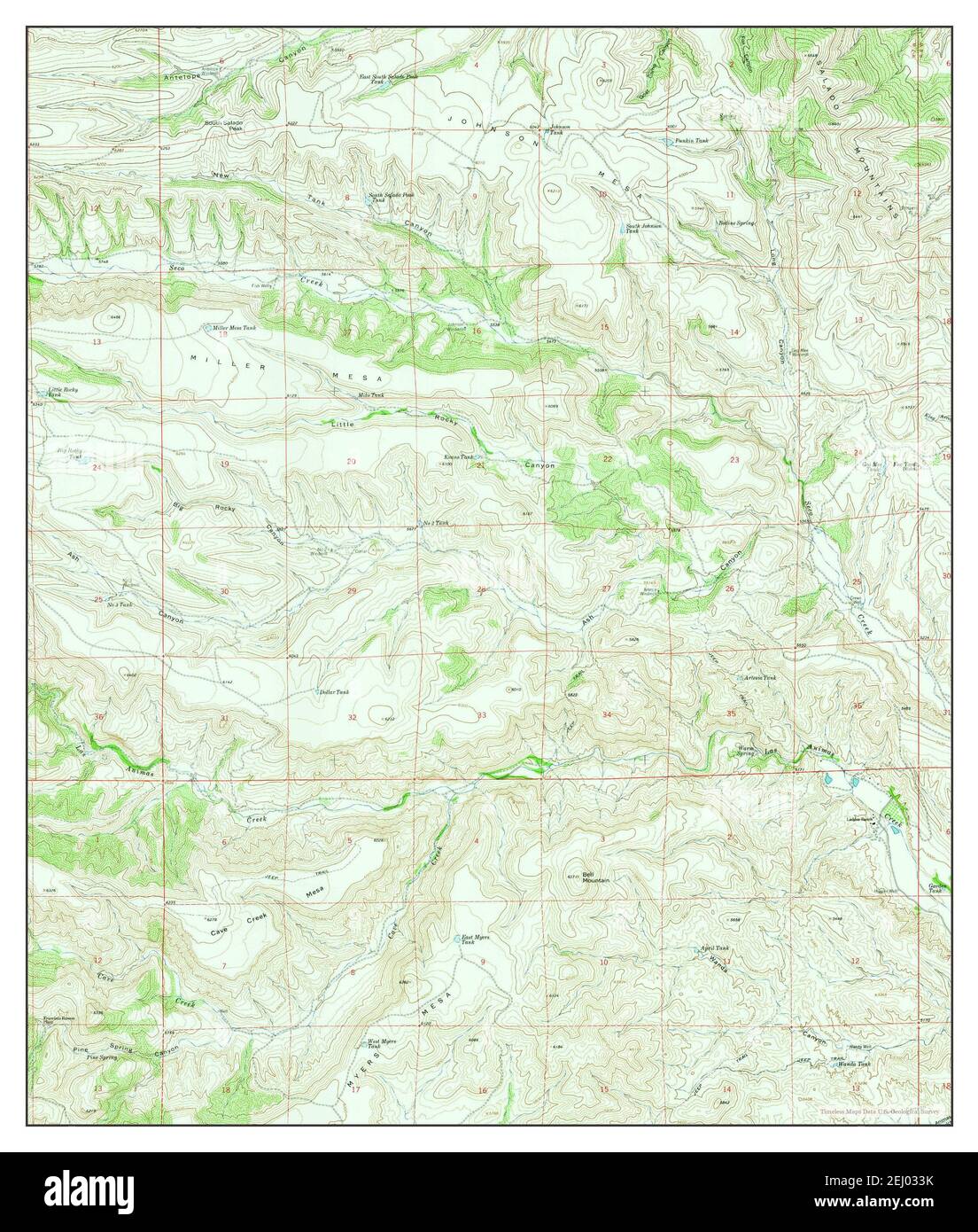 Bell Mountain, New Mexico, map 1963, 124000, United States of America