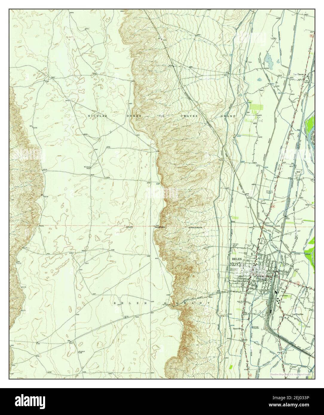 Belen, New Mexico, map 1952, 124000, United States of America by Timeless Maps, data U.S