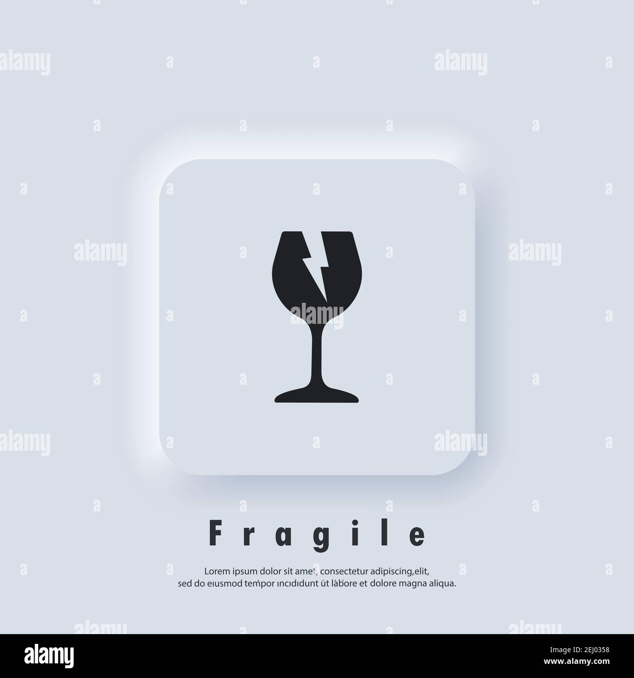 Fragile icon. Glass symbol warning sign. Packaging symbol. Vector EPS ...