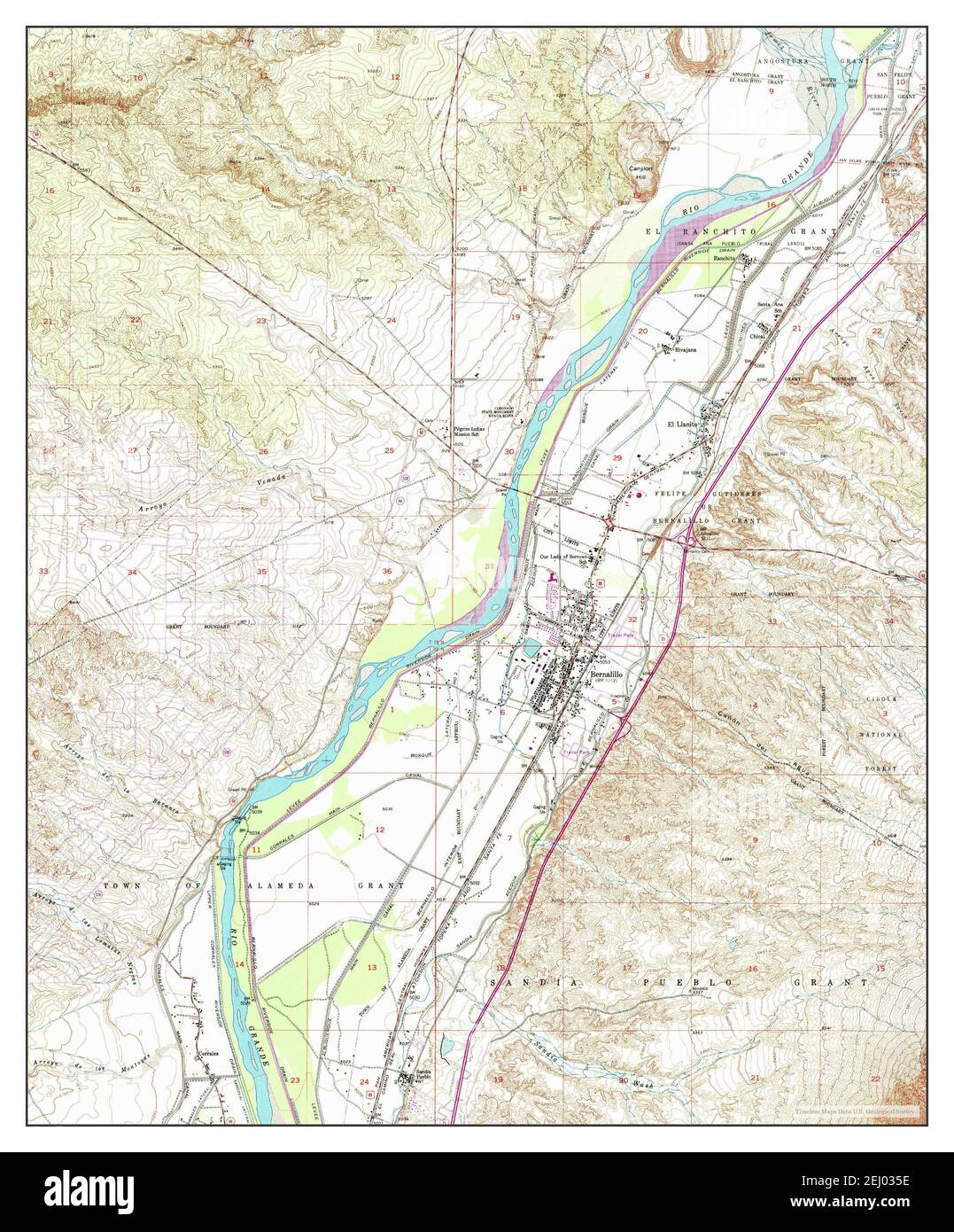 Bernalillo, New Mexico, map 1954, 124000, United States of America by