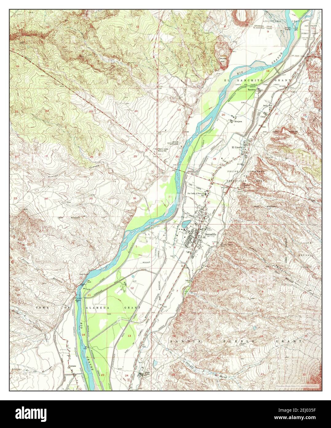Bernalillo, New Mexico, map 1954, 124000, United States of America by Timeless Maps, data U.S