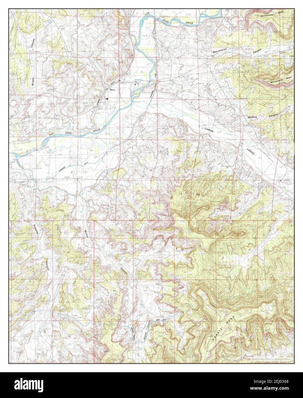 Blanco, New Mexico, map 1985, 124000, United States of America by