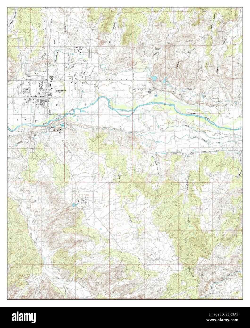 Bloomfield, New Mexico, map 1985, 124000, United States of America by