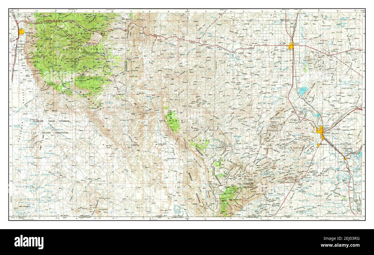 Carlsbad, New Mexico, map 1954, 1:250000, United States of America by Timeless Maps, data U.S. Geological Survey Stock Photo