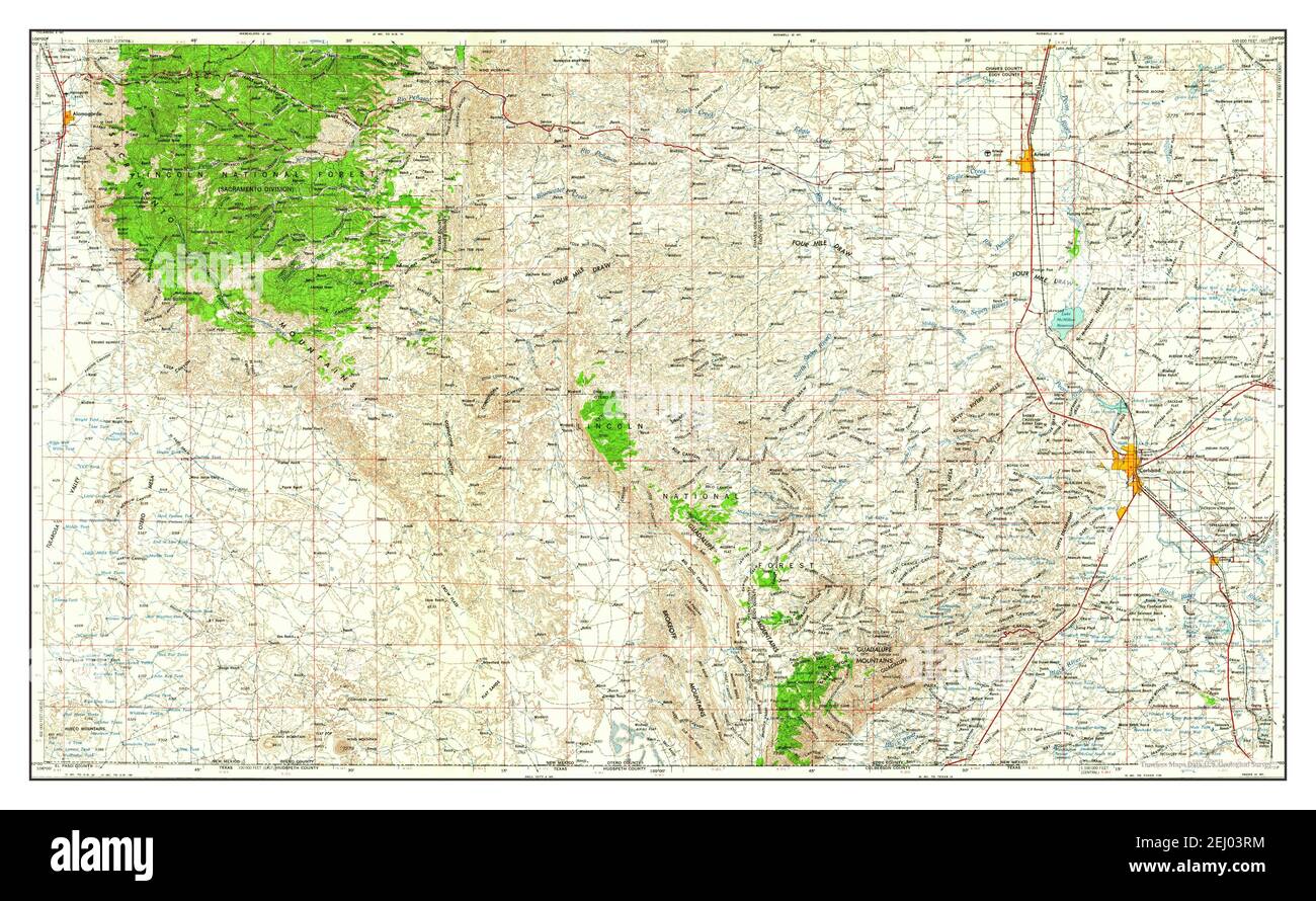 Carlsbad, New Mexico, map 1958, 1250000, United States of America by