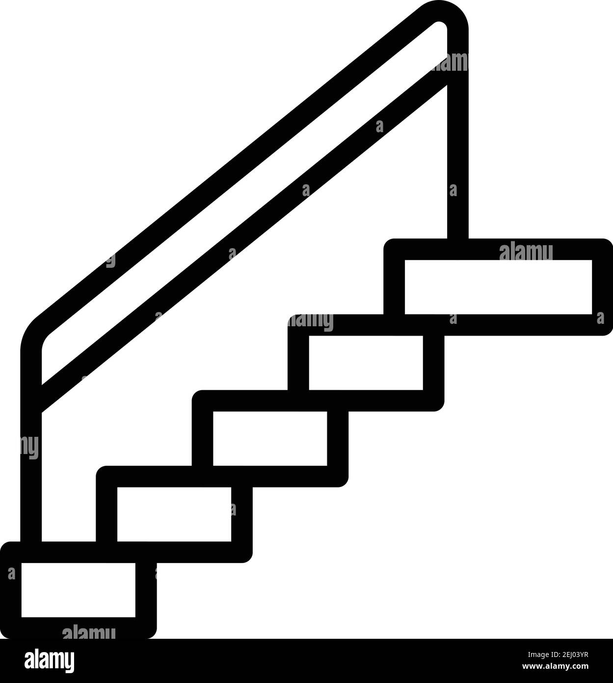 Stairs icon. Outline stairs vector icon for web design isolated on white background Stock Vector