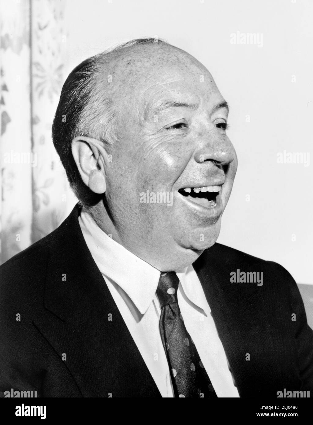 Alfred Hitchcock. Portrait of the English film director, Sir Alfred Joseph Hitchcock (1899-1980), 1956 Stock Photo