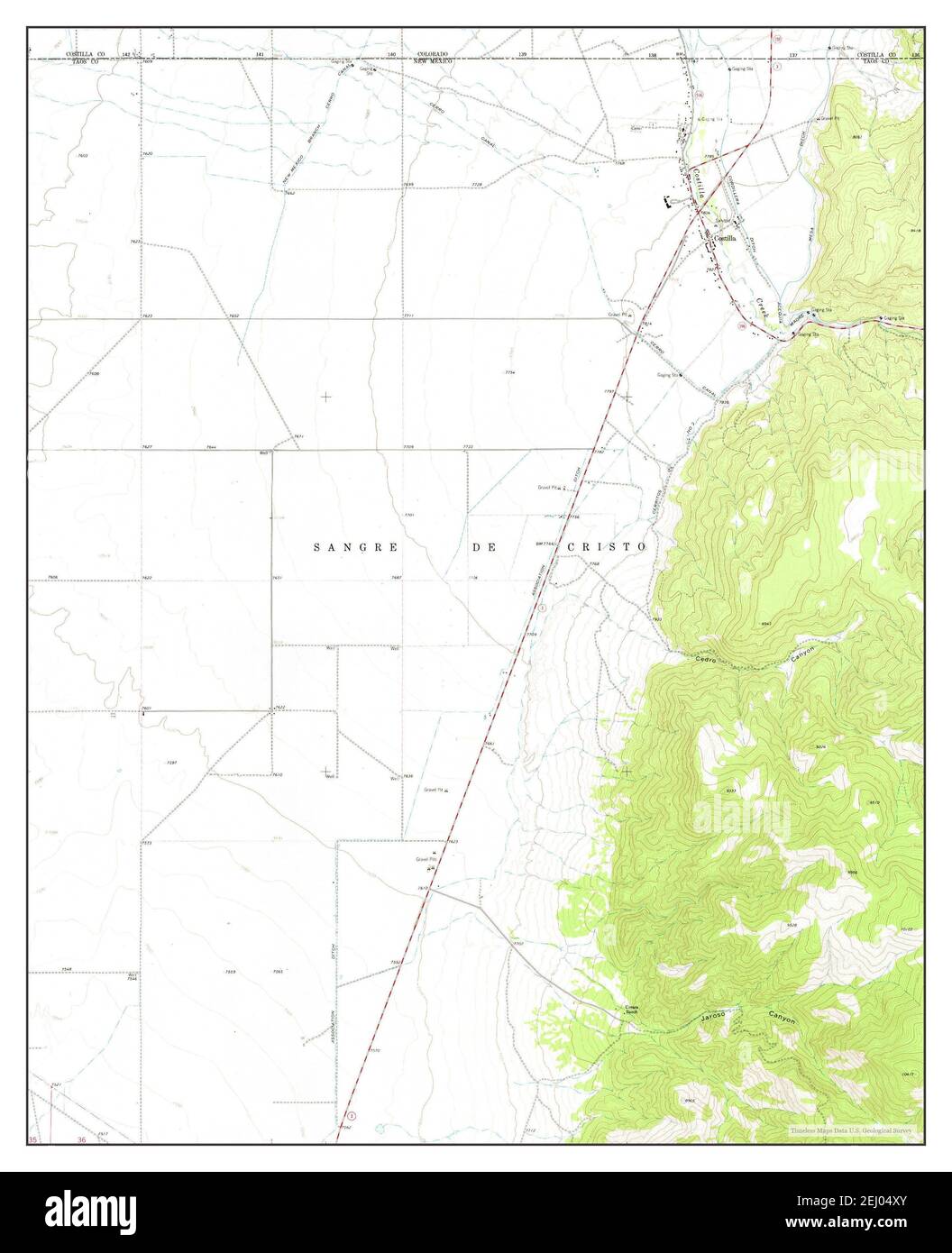 Costilla, New Mexico, map 1963, 124000, United States of America by
