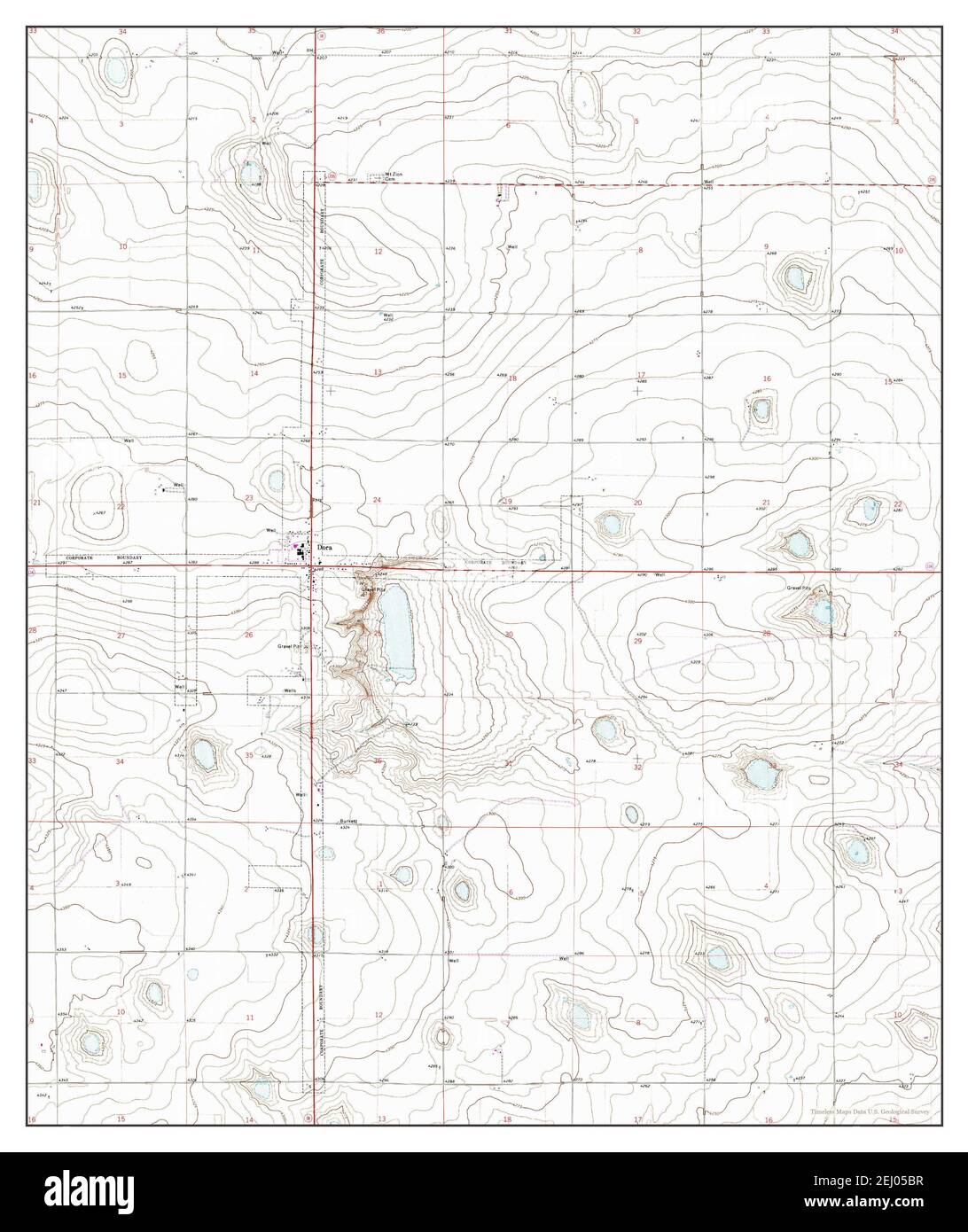 Dora, New Mexico, map 1972, 124000, United States of America by