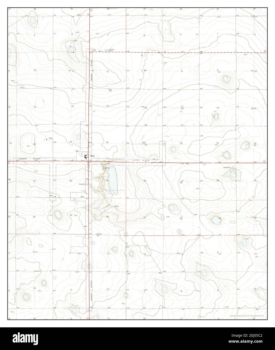 Dora, New Mexico, map 1972, 124000, United States of America by