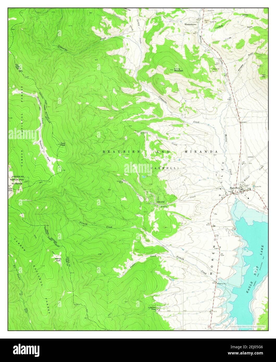 Eagle Nest, New Mexico, map 1963, 124000, United States of America by