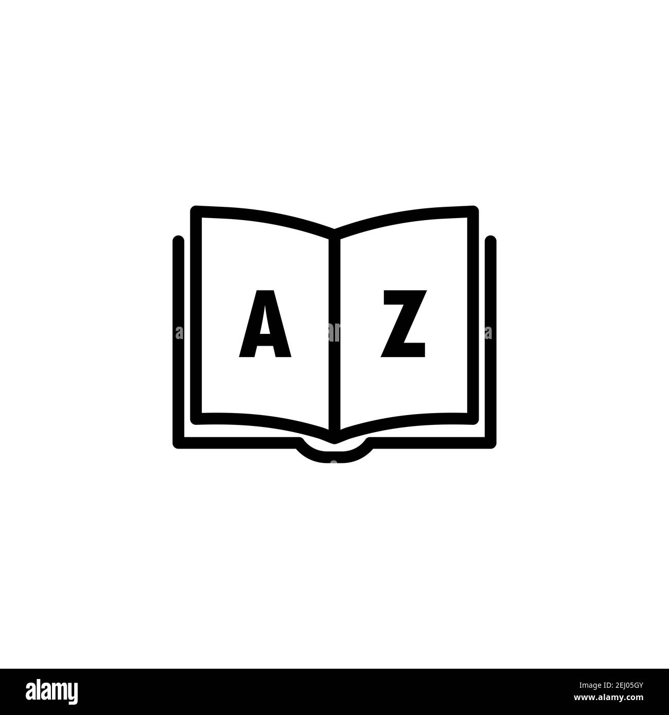 Dictionary icon. Glossary. Badge with book. Dictionary logo. Library ...