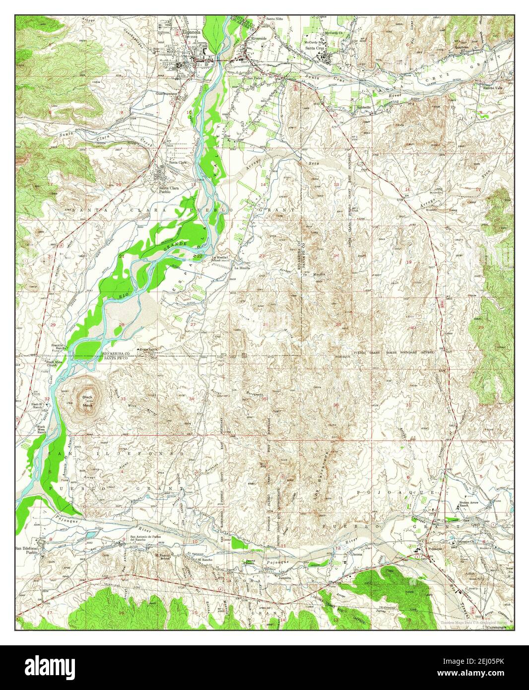 Espanola, New Mexico, map 1953, 124000, United States of America by