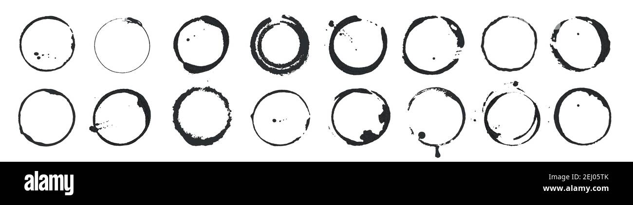 Grunge circle brush ink frames set. Vector eps 10 set Stock Vector ...