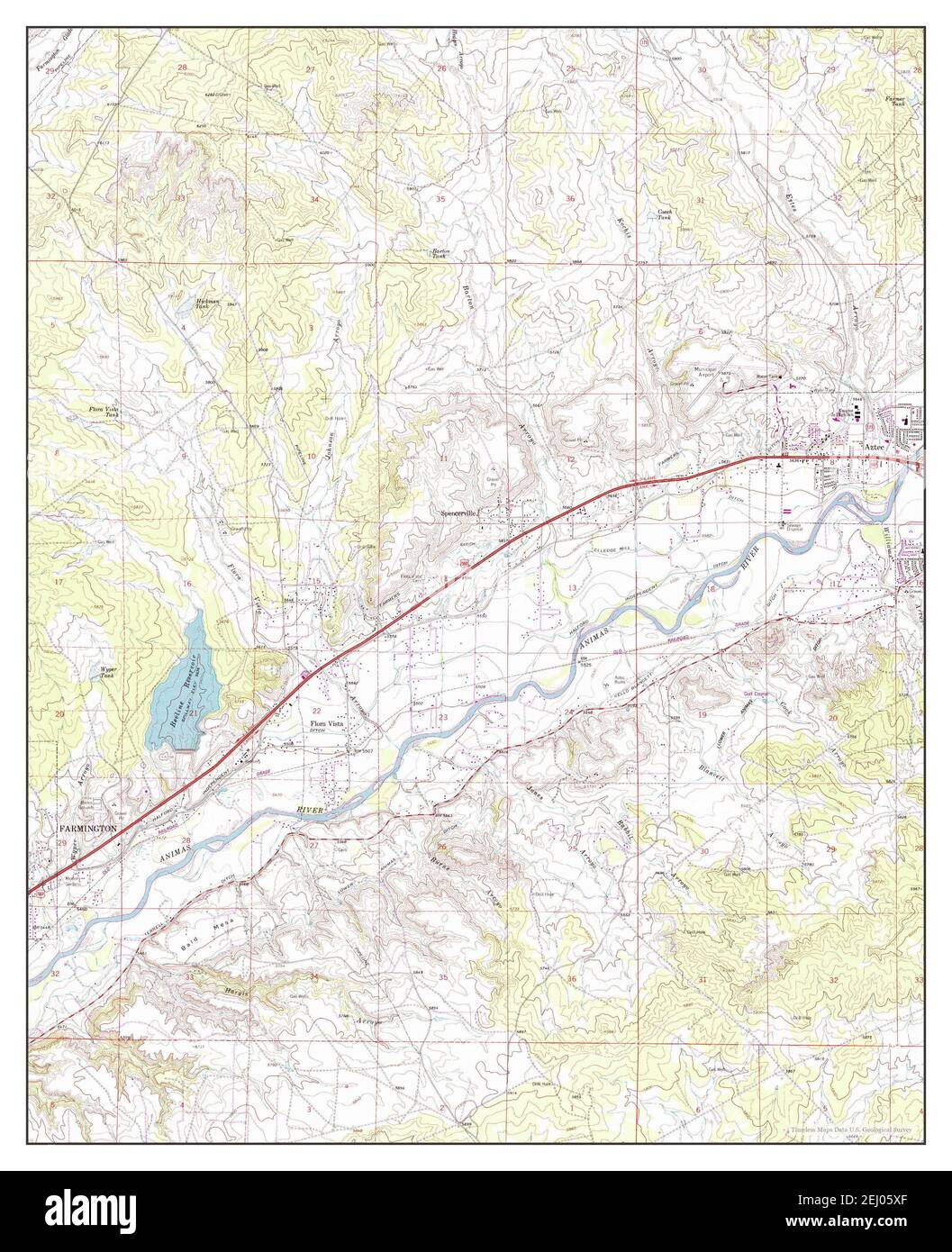 Flora Vista, New Mexico, map 1963, 124000, United States of America by