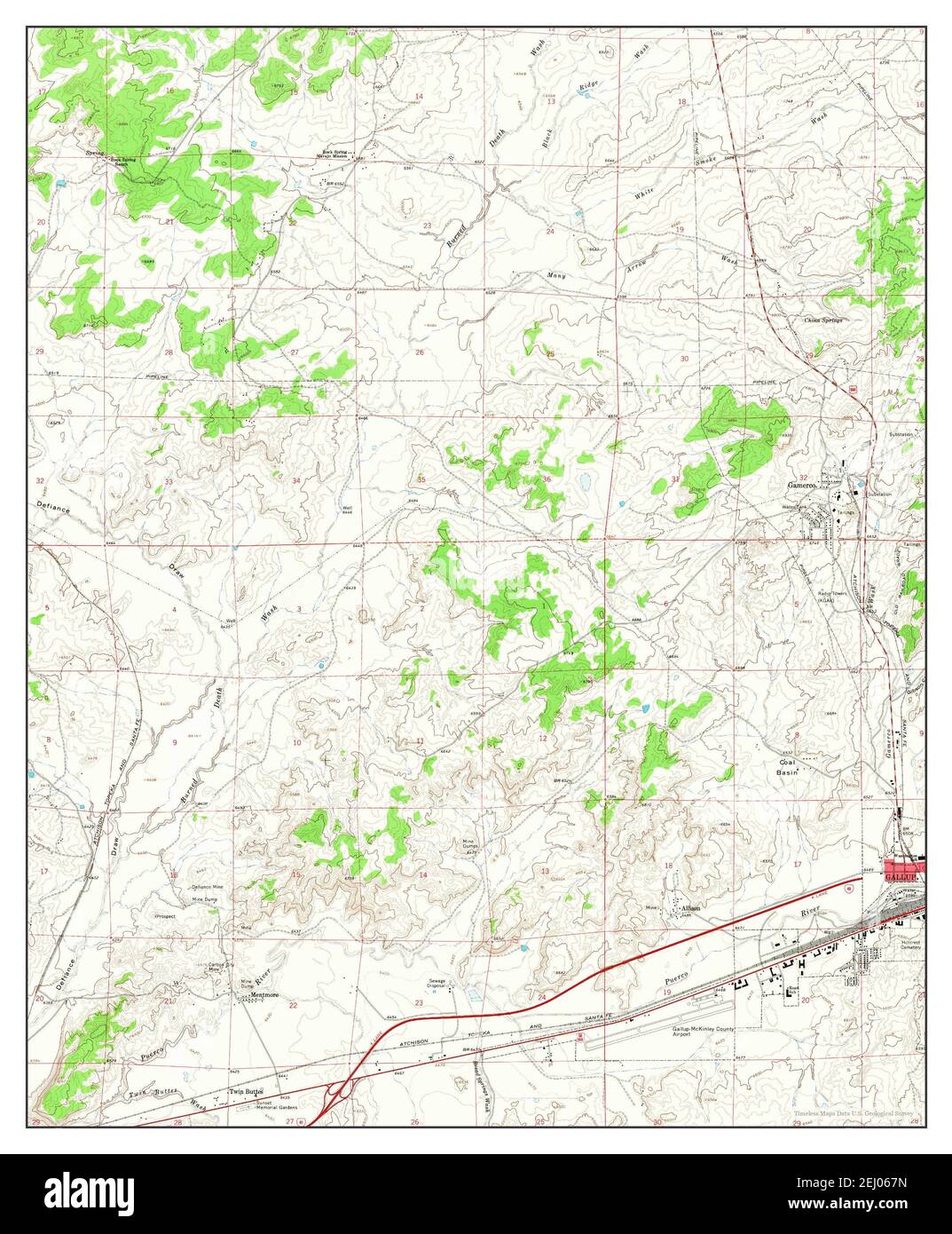 Gallup West, New Mexico, map 1963, 124000, United States of America by