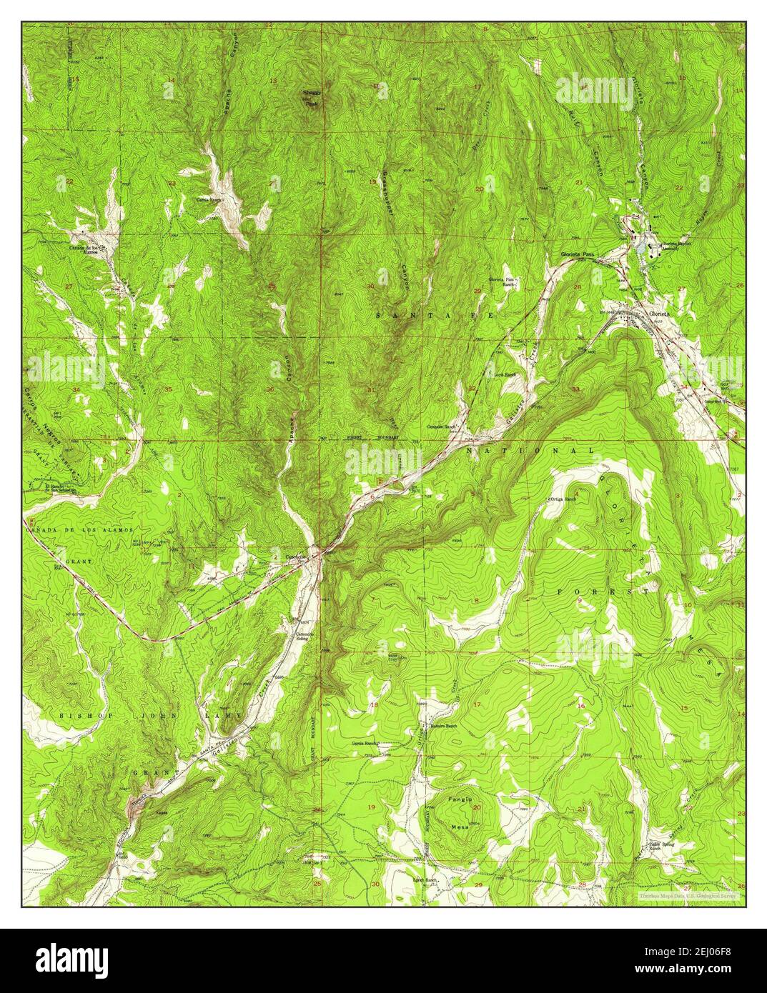 Glorieta, New Mexico, map 1953, 124000, United States of America by Timeless Maps, data U.S