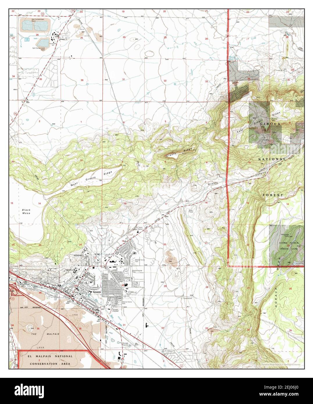 Grants, New Mexico, map 1995, 124000, United States of America by