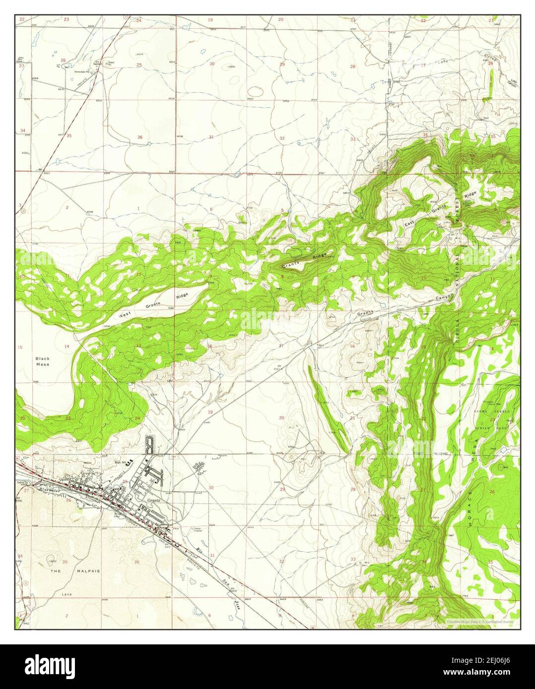 Grants, New Mexico, map 1957, 1:24000, United States of America by 
