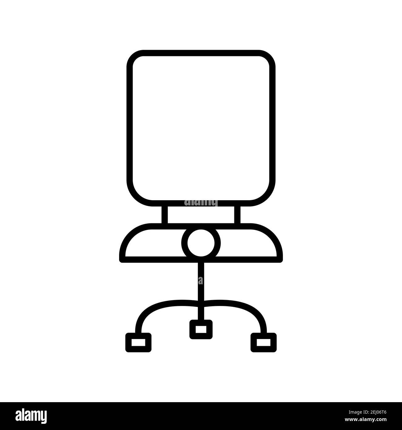 Illustration of office chair line vector icon isolated on white ...