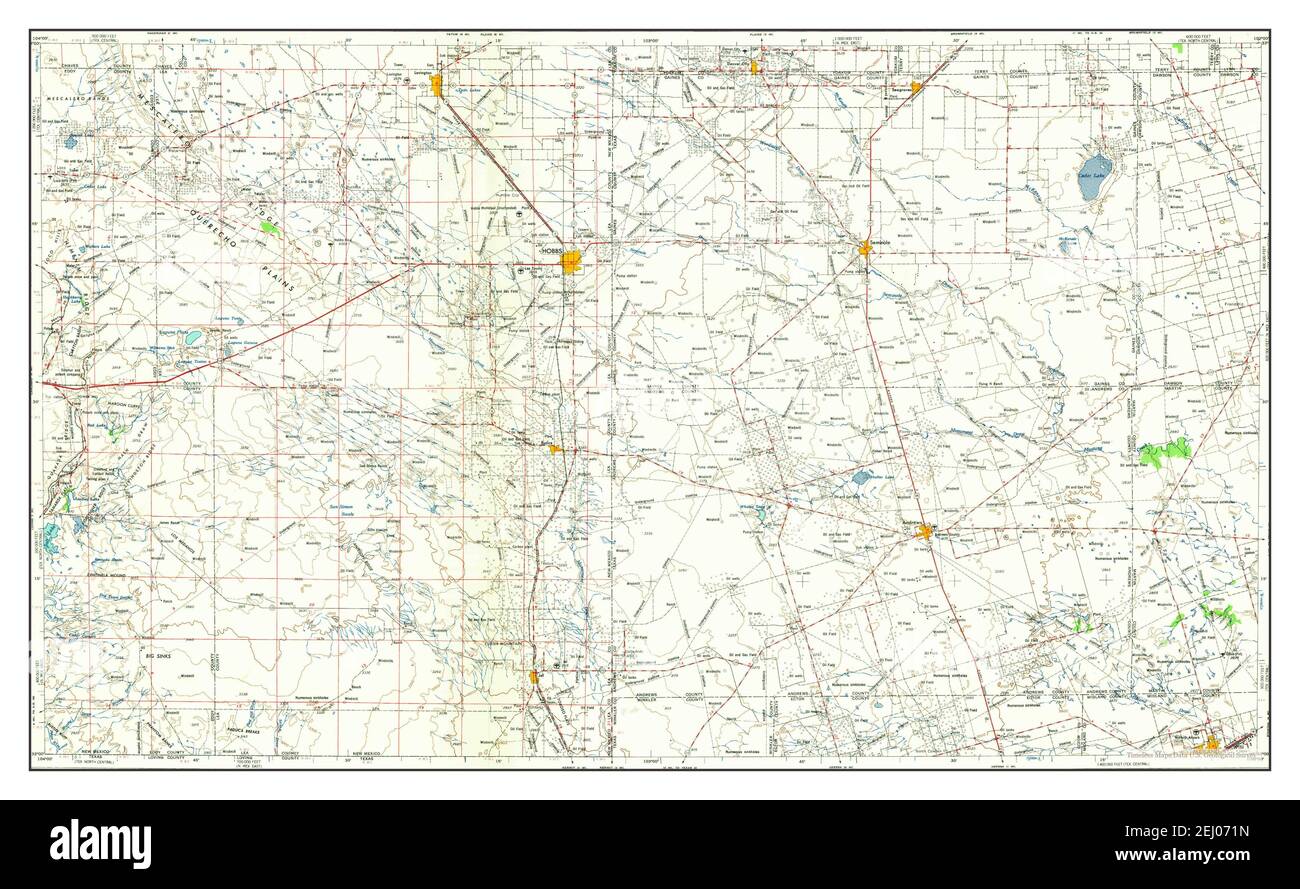 Hobbs, New Mexico, map 1954, 1250000, United States of America by