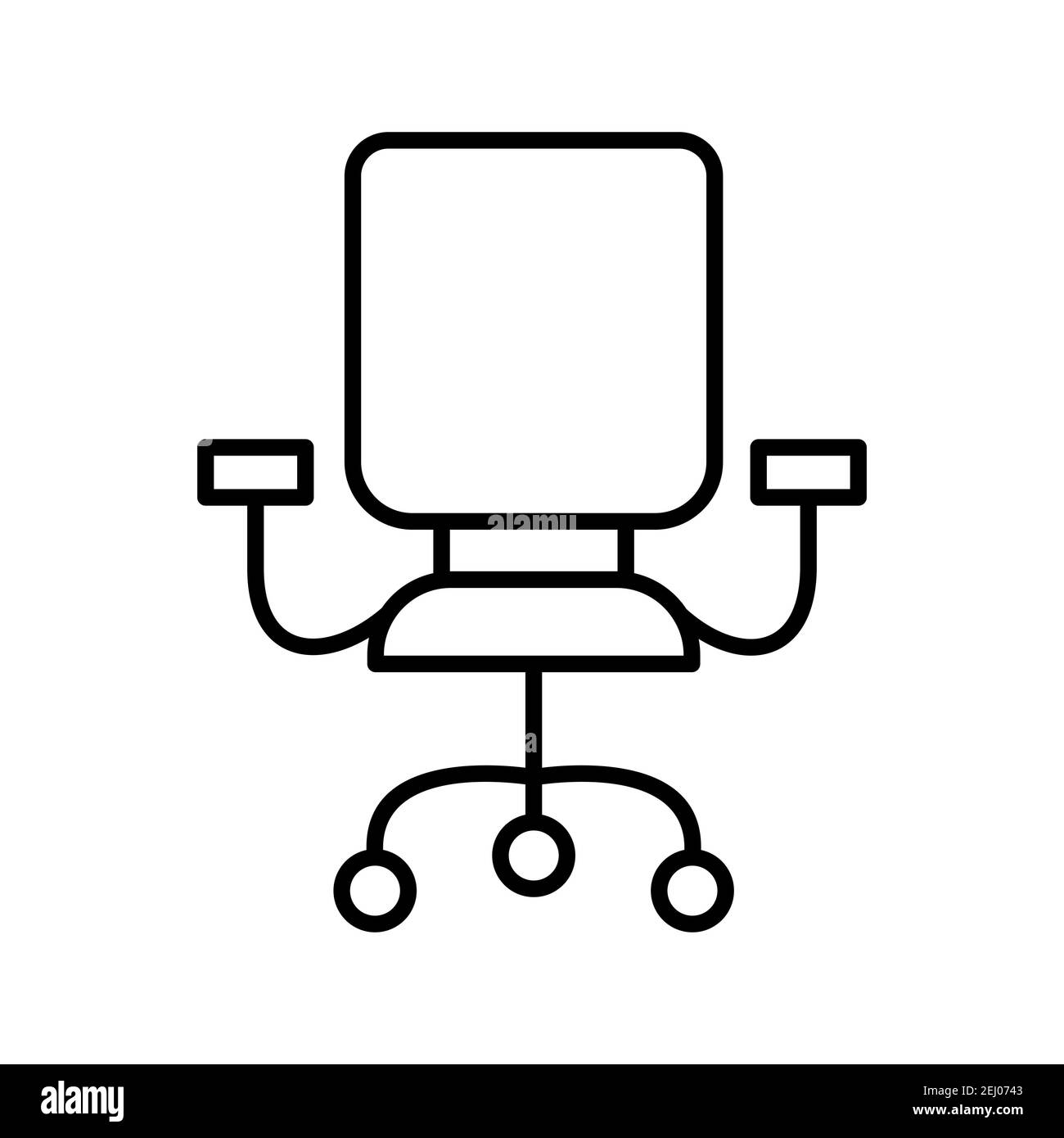 Illustration of office chair line vector icon isolated on white ...