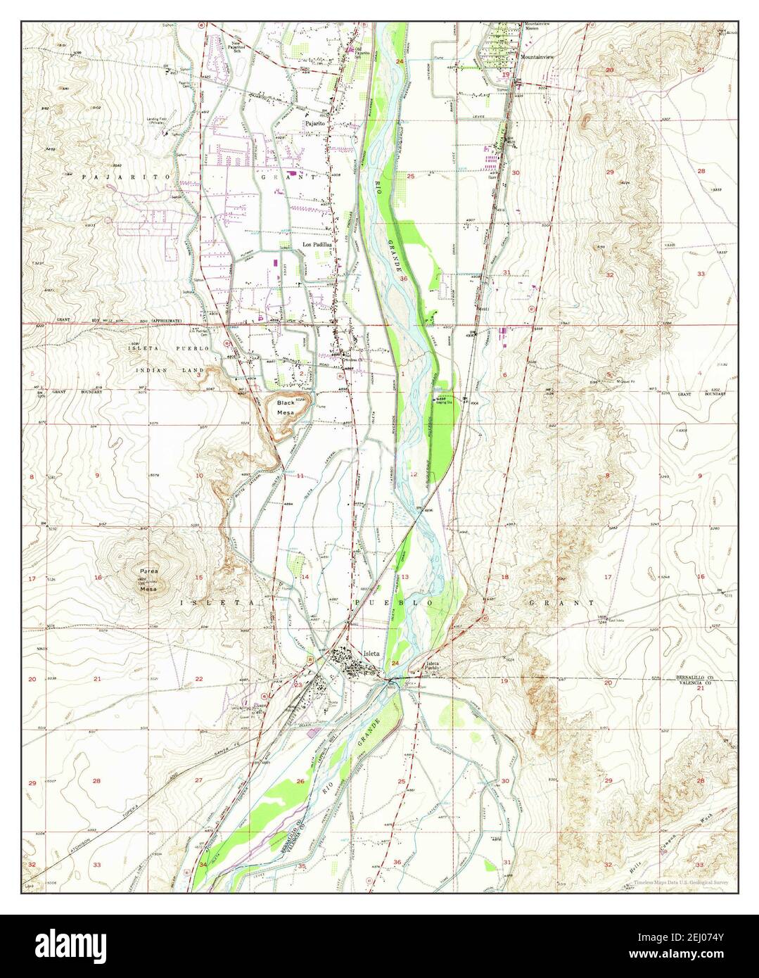 Isleta, New Mexico, map 1952, 124000, United States of America by