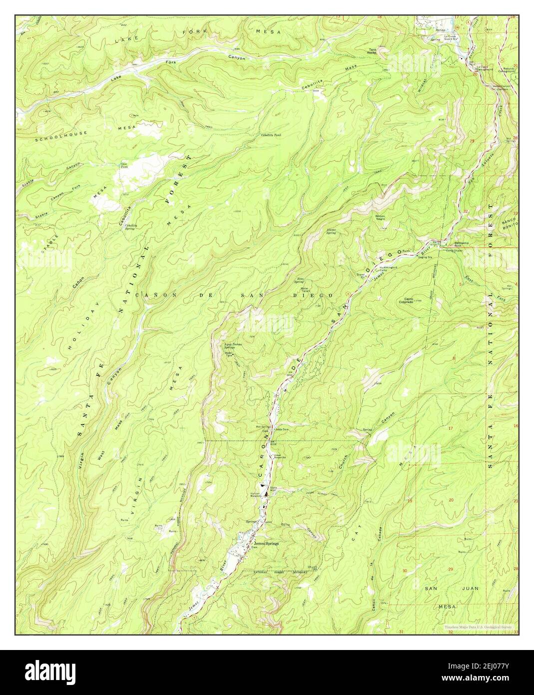 Jemez Springs, New Mexico, map 1970, 124000, United States of America by Timeless Maps, data U