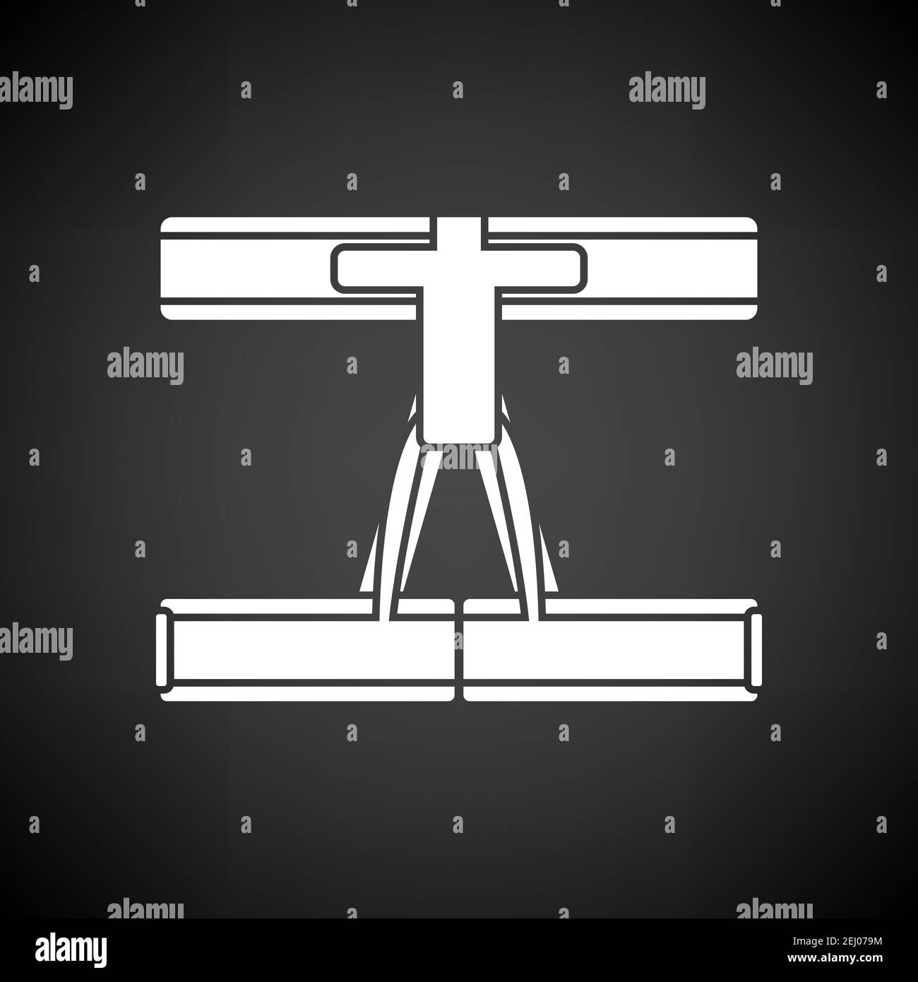 Alpinist Belay Belt Icon. White on Black Background. Vector ...