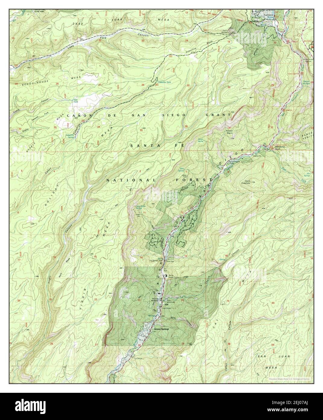 Jemez Springs, New Mexico, map 2002, 124000, United States of America by Timeless Maps, data U